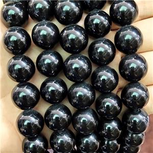Natural Black Obsidian Beads Smooth Round, approx 18mm