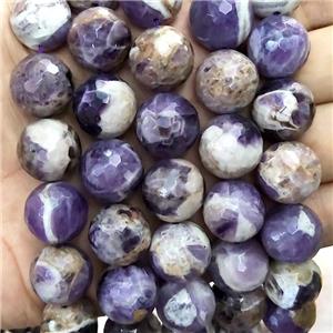 Natural Dogtooth Amethyst Beads Purple Faceted Round, approx 16mm