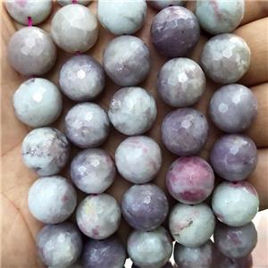 Natural Plum Blossom Tourmaline Beads Faceted Round, approx 14mm