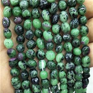 Natural Ruby Zoisite Chip Beads Green, approx 6-9mm