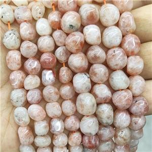 Natural Peach Sunstone Chips Beads Freeform, approx 9-12mm