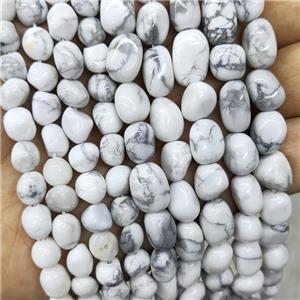 Natural White Howlite Turquoise Chips Beads Freeform Polished, approx 6-9mm