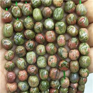 Natural Unakite Chips Beads Freeform Green, approx 6-9mm