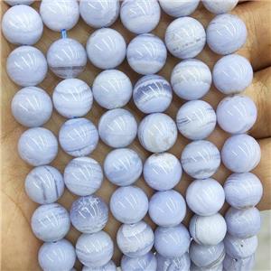 Natural Blue Lace Agate Beads Smooth Round, approx 10mm dia