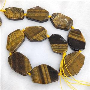 Natural Tiger Eye Stone Slices Beads Freeform, approx 15-40mm