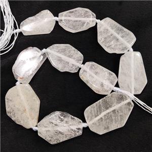 Natural Clear Quartz Slice Beads Freeform, approx 15-40mm
