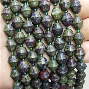 Natural Dragon Bloodstone Beads Bicone, approx 10-11mm