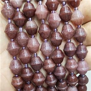 Natural Purple Aventurine Bicone Beads, approx 10-11mm