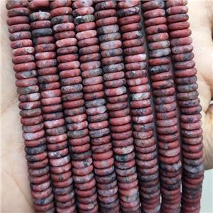 Natural Red Sesame Jasper Heishi Beads Matte, approx 6mm