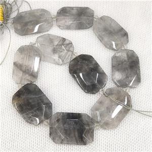 Natural Gray Cloudy Quartz Slice Beads, approx 20-35mm
