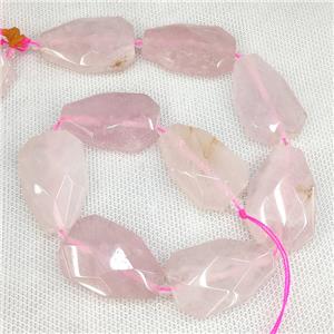 Natural Rose Quartz Teardrop Beads Pink, approx 20-38mm