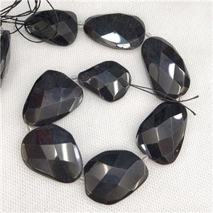 Natural Onyx Agate Slice Beads Black, approx 20-38mm