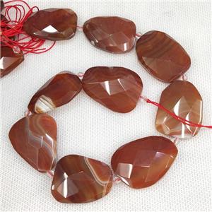 Natural Agate Slice Beads Red Dye, approx 20-38mm