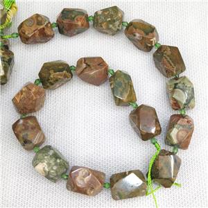 Natural Green Rhyolite Nugget Beads Freeform, approx 13-20mm