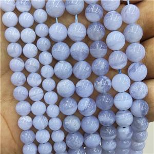 Natural Blue Lace Agate Beads Smooth Round, approx 8mm