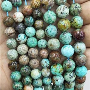 Natural Peruvian Turquoise Beads Green Smooth Round, approx 12mm dia