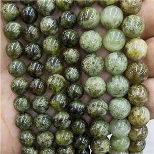 Natural Green Garnet Beads Smooth Round, approx 10mm dia