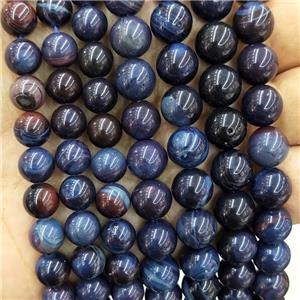 Natural Cyberstone Beads Darkblue Smooth Round, approx 8mm dia