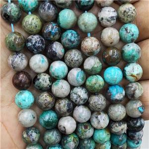 Natural Peruvian Turquoise Beads Green B-Grade Smooth Round, approx 8mm dia