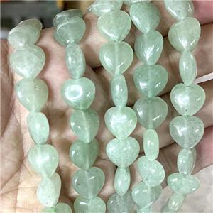 Green Aventurine Heart Beads, approx 8mm