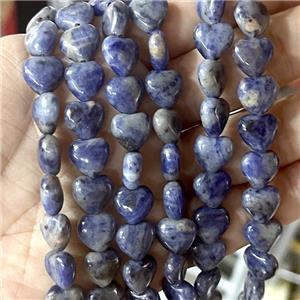 Blue Sodalite Heart Beads, approx 12mm
