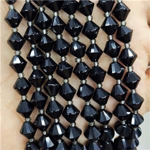 Black Onyx Agate Bicone Beads, approx 8mm