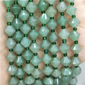 Natural Green Aventurine Bicone Beads, approx 8mm