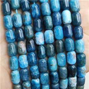 Natural Blue Apatite Barrel Beads, approx 6x9mm