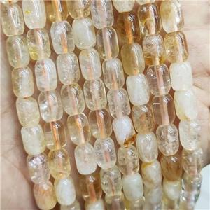 Natural Citrine Barrel Beads Yellow, approx 6x9mm