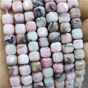 Natural Pink Opal Beads Faceted Cube, approx 8-10mm