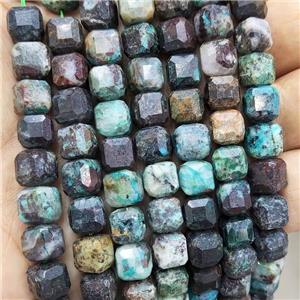 Natural Peruvian Turquoise Beads Faceted Cube, approx 8-10mm