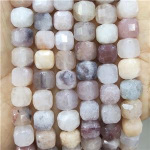 Lodalite Beads Multicolor Faceted Cube, approx 8-10mm