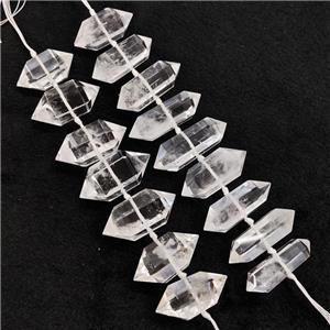 Natural Clear Quartz Bullet Beads Point, approx 18-50mm