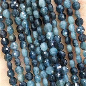 Natural Blue Tourmaline Beads Faceted Circle A-Grade, approx 4mm