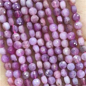 Natural Ruby Beads Faceted Coin A-Grade, approx 4mm