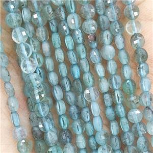 Natural Blue Apatite Beads Faceted Circle, approx 4mm