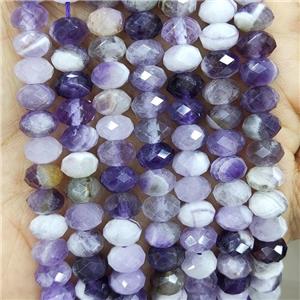 Dogtooth Amethyst Beads Purple Faceted Rondelle, approx 8mm