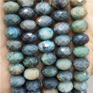 Natural Turquoise Beads Green Faceted Rondelle, approx 12mm