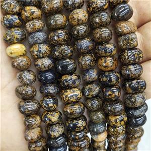 Natural Snowflake Jasper Beads Yellow Rondelle Square, approx 10-12mm
