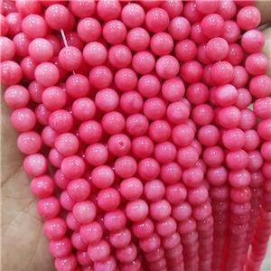 Pink Coral Beads Smooth Round, approx 7mm dia