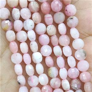 Natural Pink Opal Beads Faceted Coin Button, approx 6mm