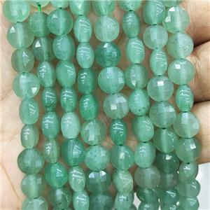 Natural Green Aventurine Beads Faceted Circle, approx 6mm