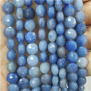 Natural Blue Aventurine Beads Faceted Circle, approx 6mm
