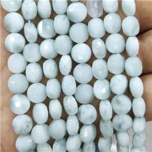 Natural Snowflake Angelite Beads Green Faceted Circle, approx 8mm