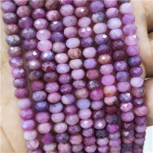Natural Ruby Beads Faceted Rondelle, approx 6mm