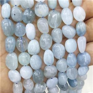 Natural Blue Aquamarine Beads Chips Freeform, approx 10-12mm