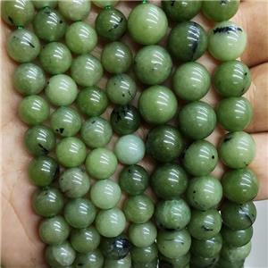 Green Jade Beads Dye Smooth Round, approx 10mm dia