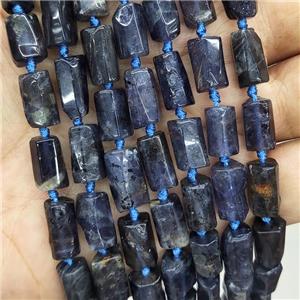 Natural Iolite Beads Inkblue Tube, approx 7-14mm