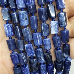 Natural Blue Sodalite Beads Tube, approx 7-14mm