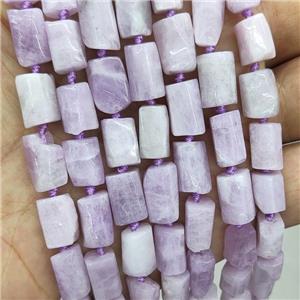 Natural Purple Kunzite Beads Tube, approx 7-14mm